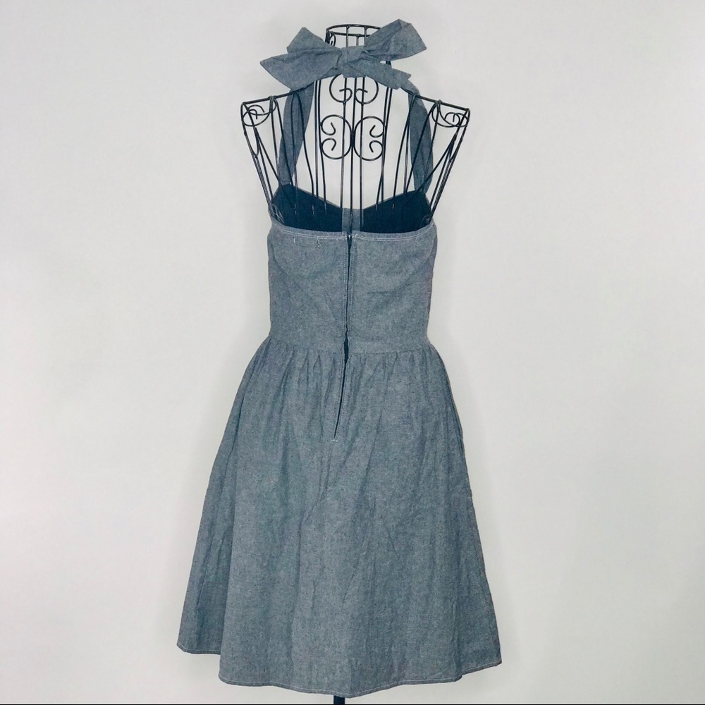 Ruby Rox Women's Junior Halter Backless Mini Fit & Flare Gray Dress Size 5 NWOT - Picture 5 of 8